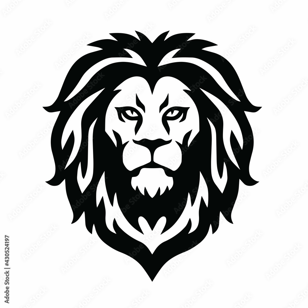 Fototapeta premium Wild Lion Head Logo Vector Template Illustration Design
