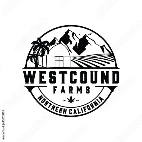 California westcound Farms illustration vector