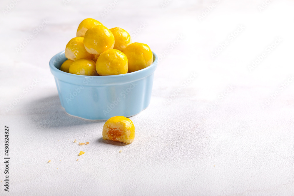 Nastar is pineapple tart cookies isolated on marble white background. Indonesian popular cookies during Eid Mubarak. Nastar is pineapple tart cookies isolated on marble white background. Indonesian popular cookies during Eid Mubarak.