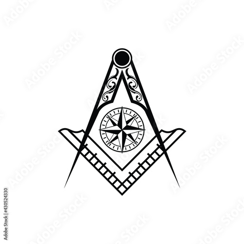 Classic rule with compas illustration vector