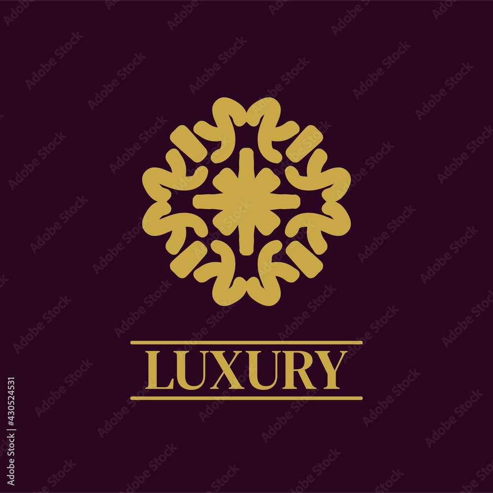 Mandala Geometric ornament logo Elegant premium icon vector design