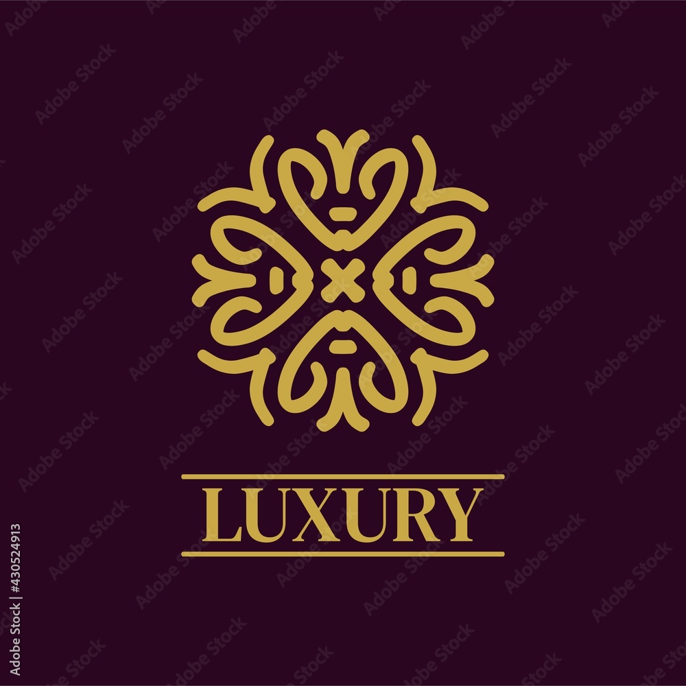Fototapeta premium Mandala Geometric ornament logo Elegant premium icon vector design