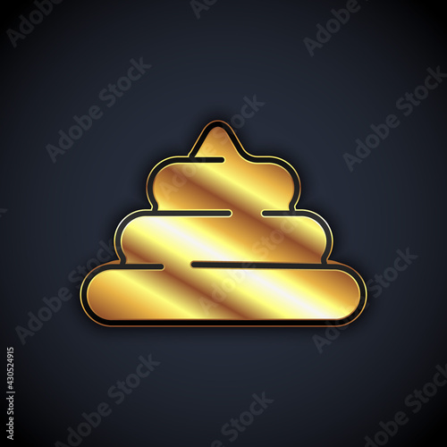 Gold Shit icon isolated on black background. Vector