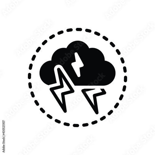 Black solid icon for storm