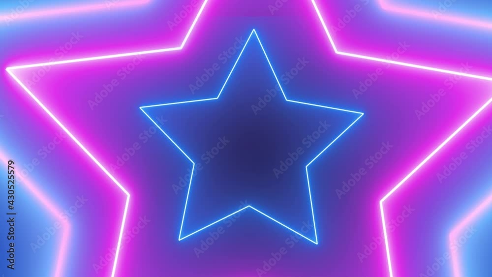 Abstract background with neon stars animation. Abstract background with neon stars animation.