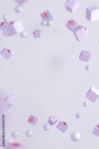 3D rendered simple gift box scene