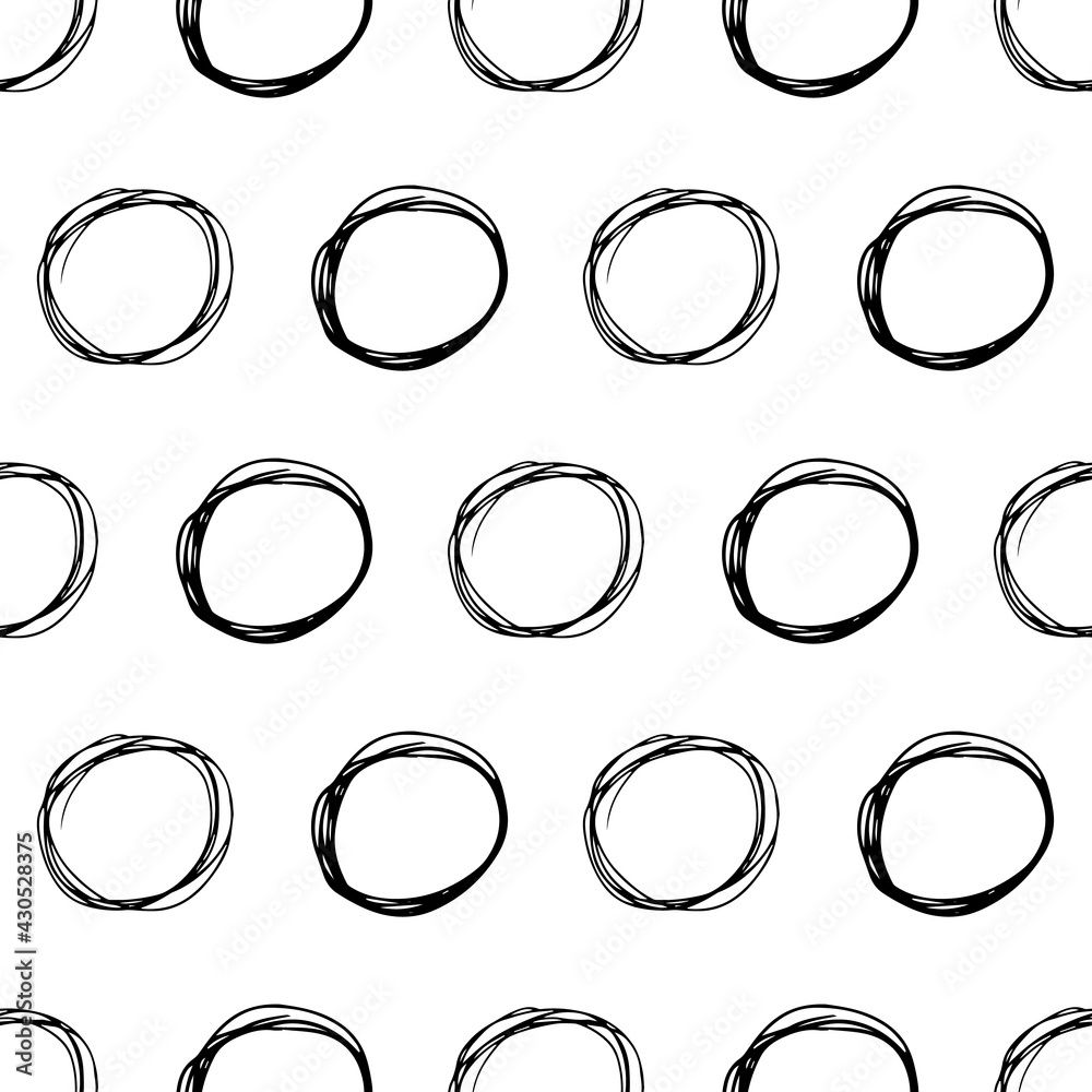 Seamless pattern with sketch circles shape Seamless pattern with sketch circles shape