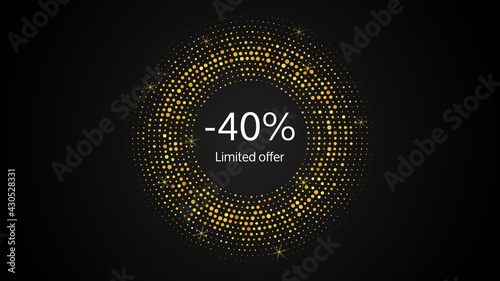 Limited offer gold halftone dotted banner