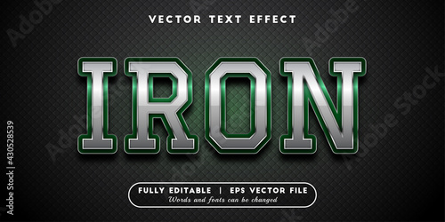 Text Effects 3D Iron, Editable Text Style