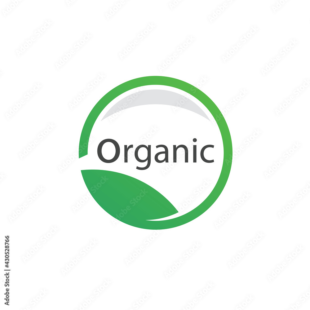 Organic Logo Design Vector, Vegan Food Symbol Organic Logo Design Vector, Vegan Food Symbol
