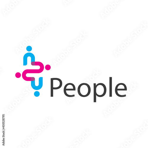 People Logo Design Vector, Teamwork, Society Symbol