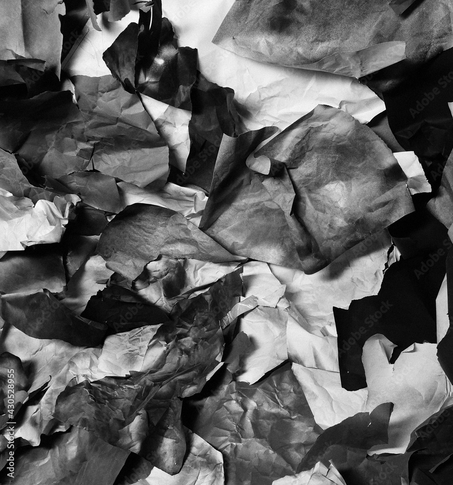 crumpled black and white paper, background crumpled black and white paper, background