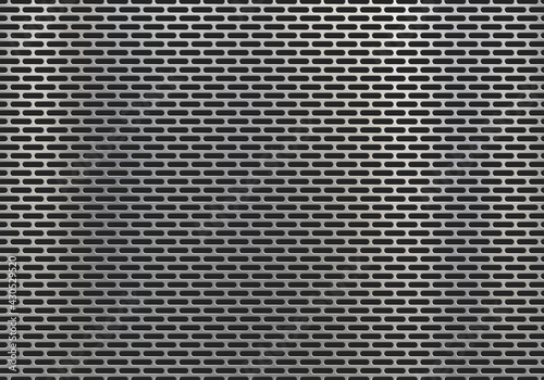 Metal plate with geometric pattern and holes