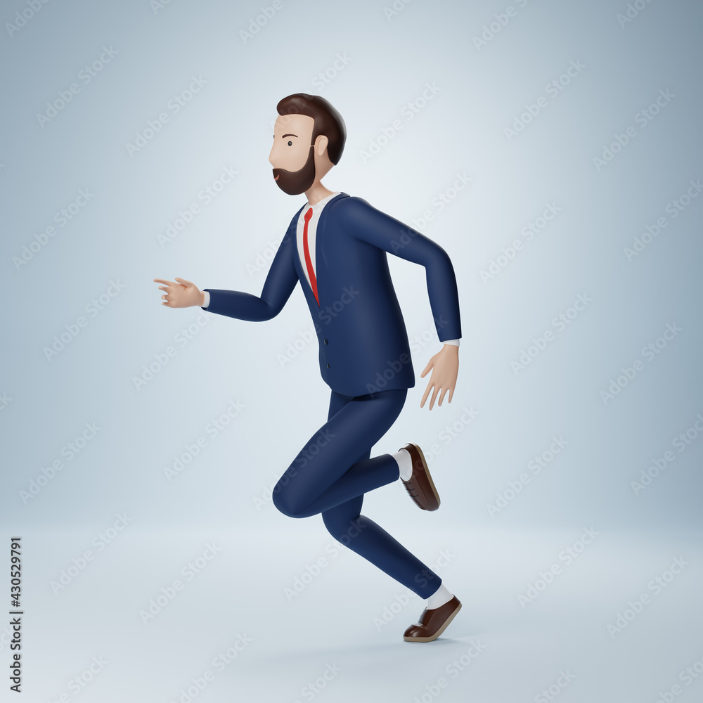 Businessman cartoon character running