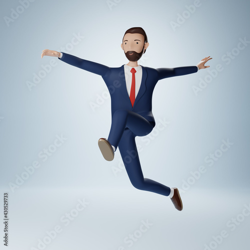 Businessman cartoon character jumping © jamesteohart
