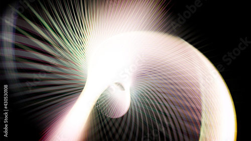 Abstract vector design with geometric curve composition.
