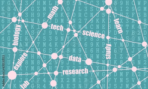 Concept of science and engineerig. Lines and dots