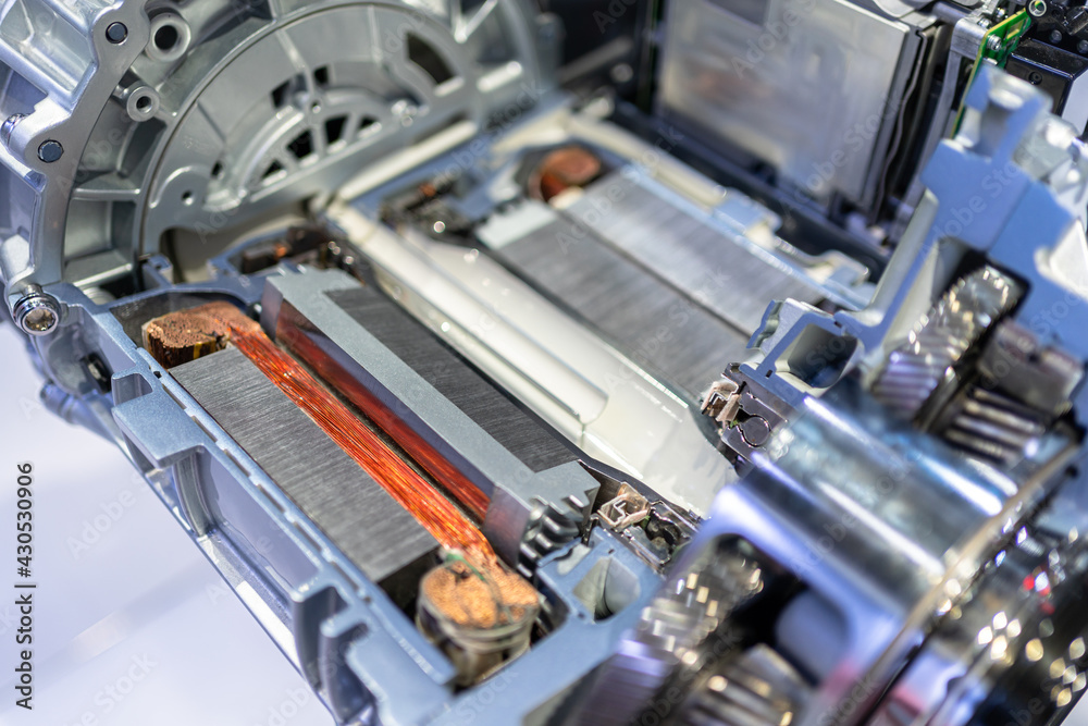 The motor in an electric car