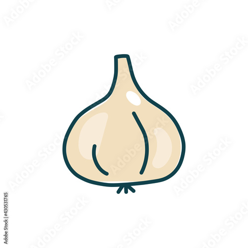 Colorful garlic clipart cartoon. Garlic vector illustration.  icon sign symbol