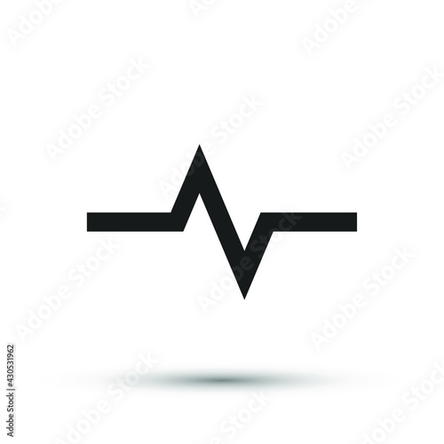 A echocardiogram icon vector medical element for trendy design. Simple pictogram for mobile concept and web apps. Vector line medical ECG icon isolated on a white background.