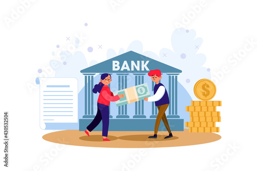 Financial Illustration concept. Flat illustration isolated on white background.