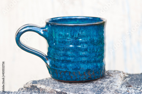 Blue handmade mug