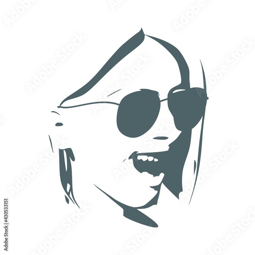 Silhouette of a female head. Beauty and fashion
