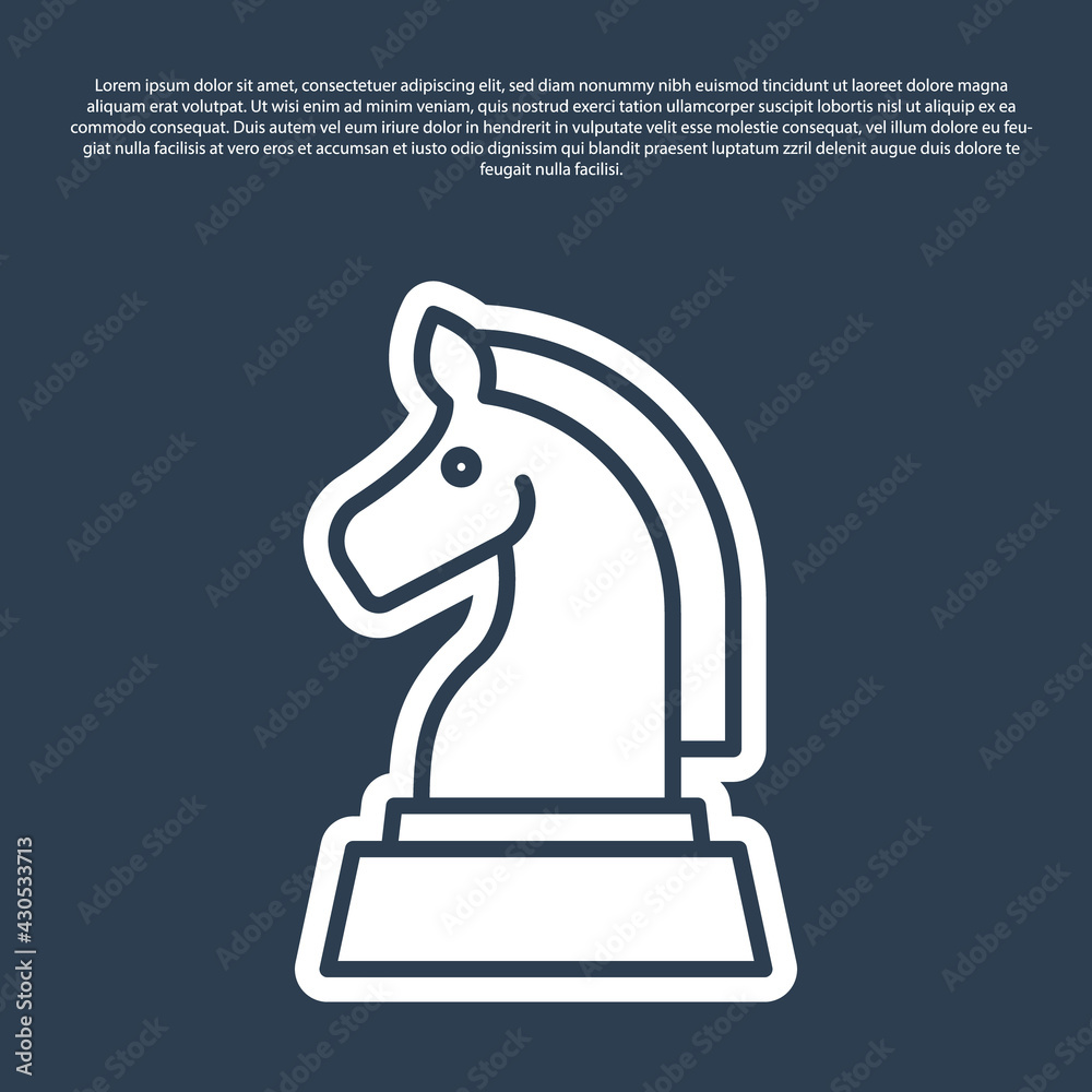 Blue line Chess icon isolated on blue background. Business strategy. Game, management, finance. Vector Blue line Chess icon isolated on blue background. Business strategy. Game, management, finance. Vector