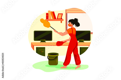 House Cleaning Illustration concept. Flat illustration isolated on white background.