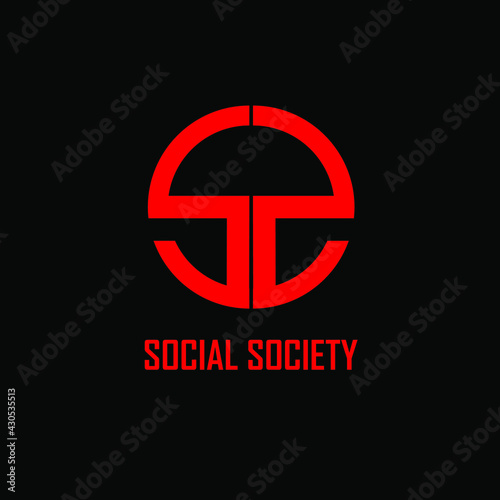SS letter logo, simple design on black background