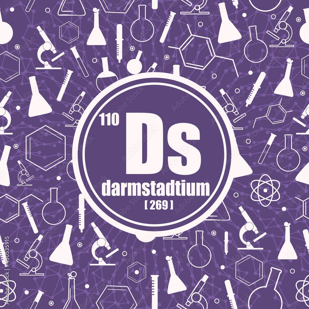 Fototapeta premium Darmstadtium chemical element. Concept of periodic table.