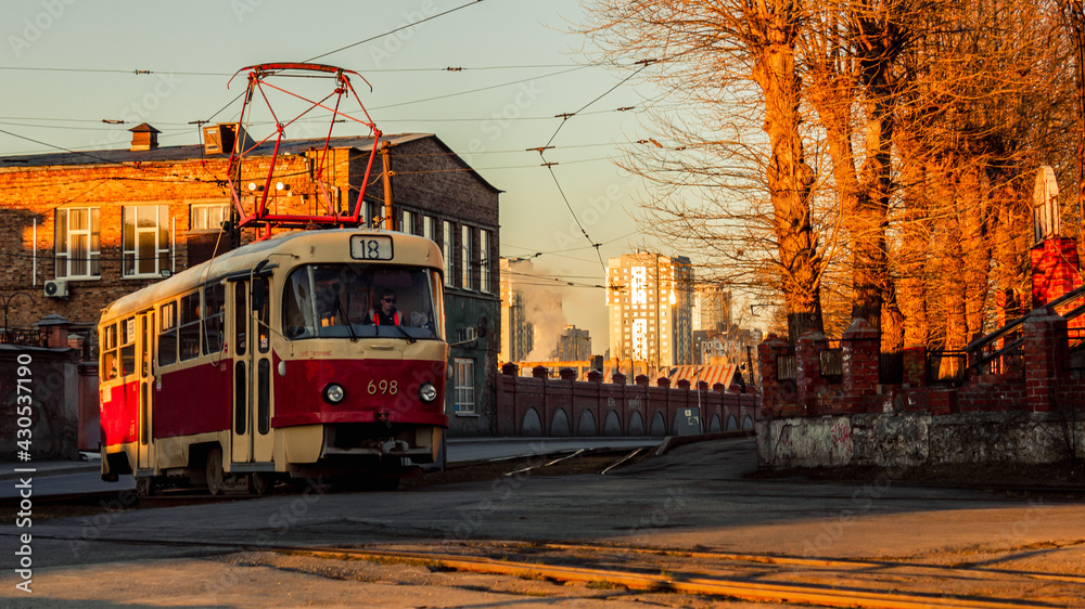 Fototapeta premium tram in the city