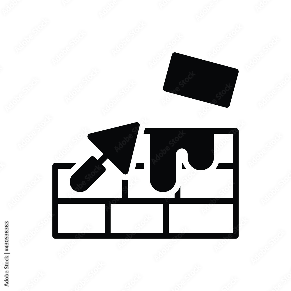 Black solid icon for builder