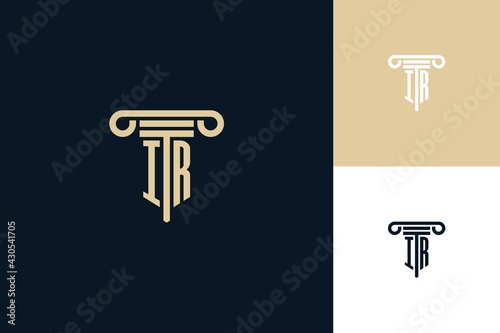 IR monogram initials design logo. Lawyer logo design ideas