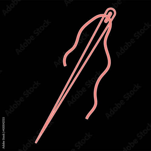 Neon needle the red color vector illustration flat style image