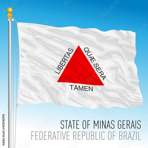 State of Minas Gerais, official regional flag, Brazil, vector illustration