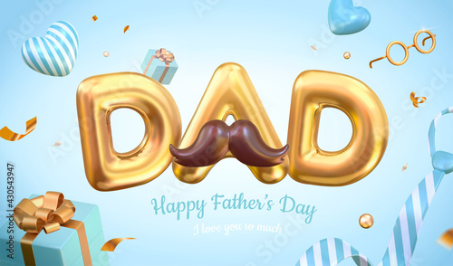 3d Father's day sales banner design