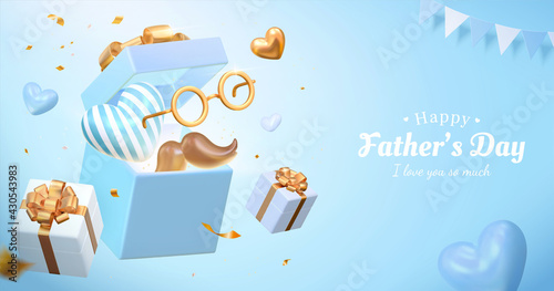 3d Father's day sales banner design