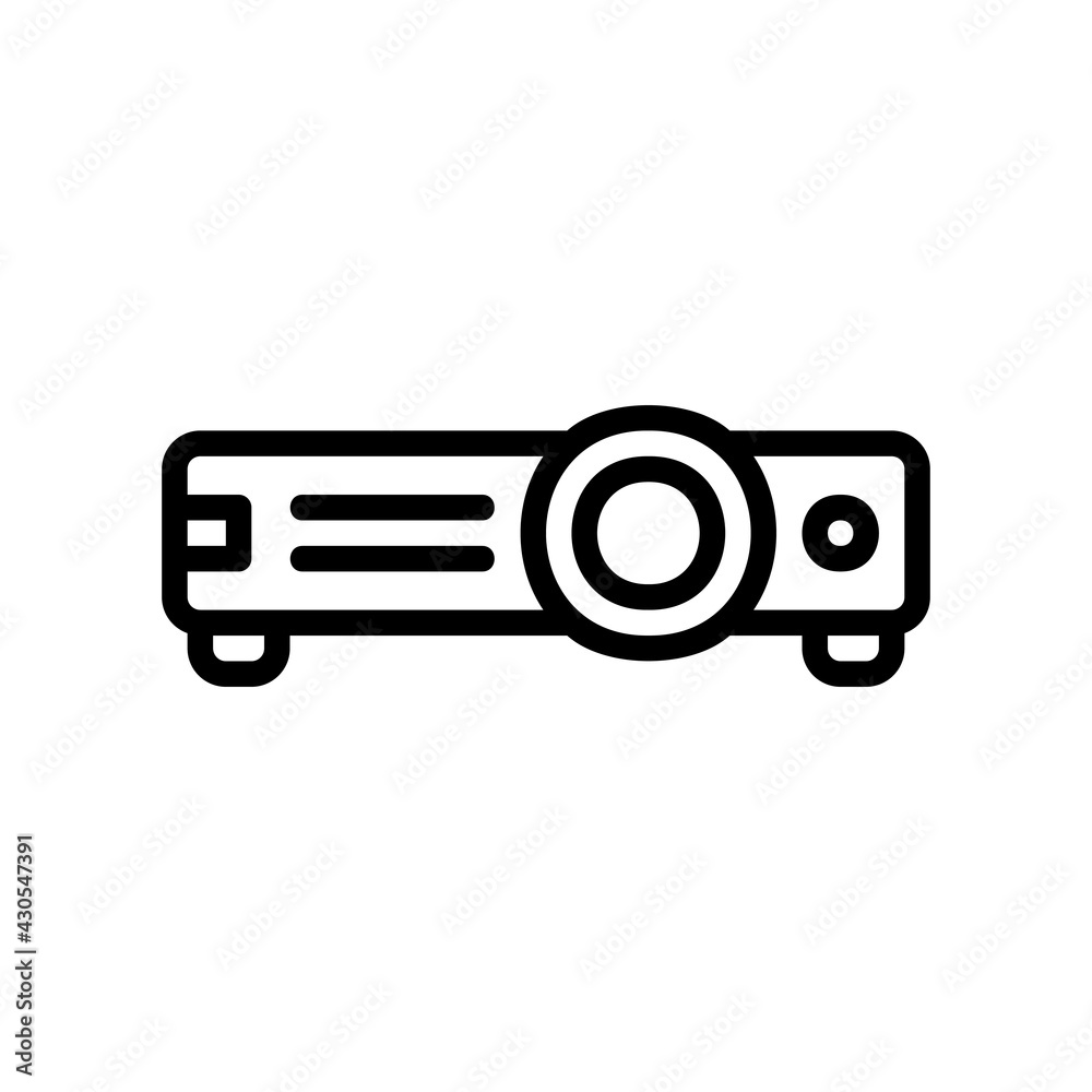 Projector icon vector illustration in line style about multimedia for any projects Projector icon vector illustration in line style about multimedia for any projects