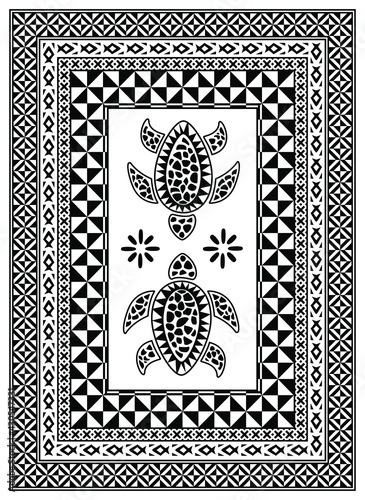 Pattern inspired by Fiji and Pacific Islands traditional design elements. photo