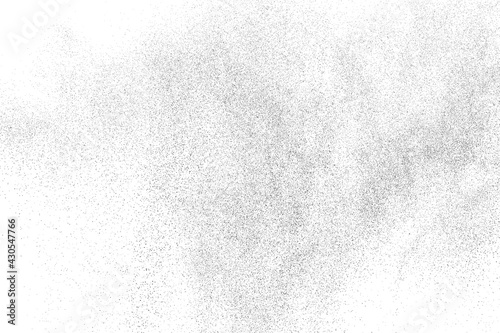 Distressed black texture. Dark grainy texture on white background. Dust overlay textured. Grain noise particles. Rusted white effect. Grunge design elements. Vector illustration, EPS 10.