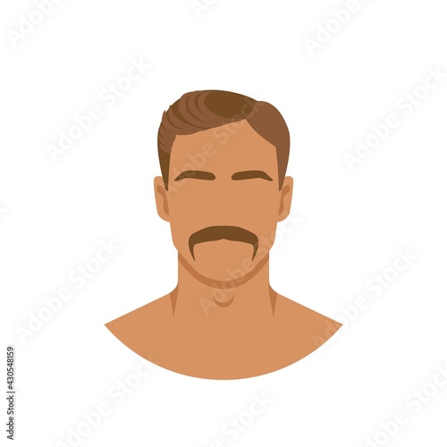 Face of retro man with mustache