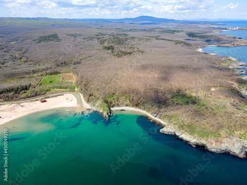 Aerial view of Silistar beach near village of Rezovo, Bulgaria