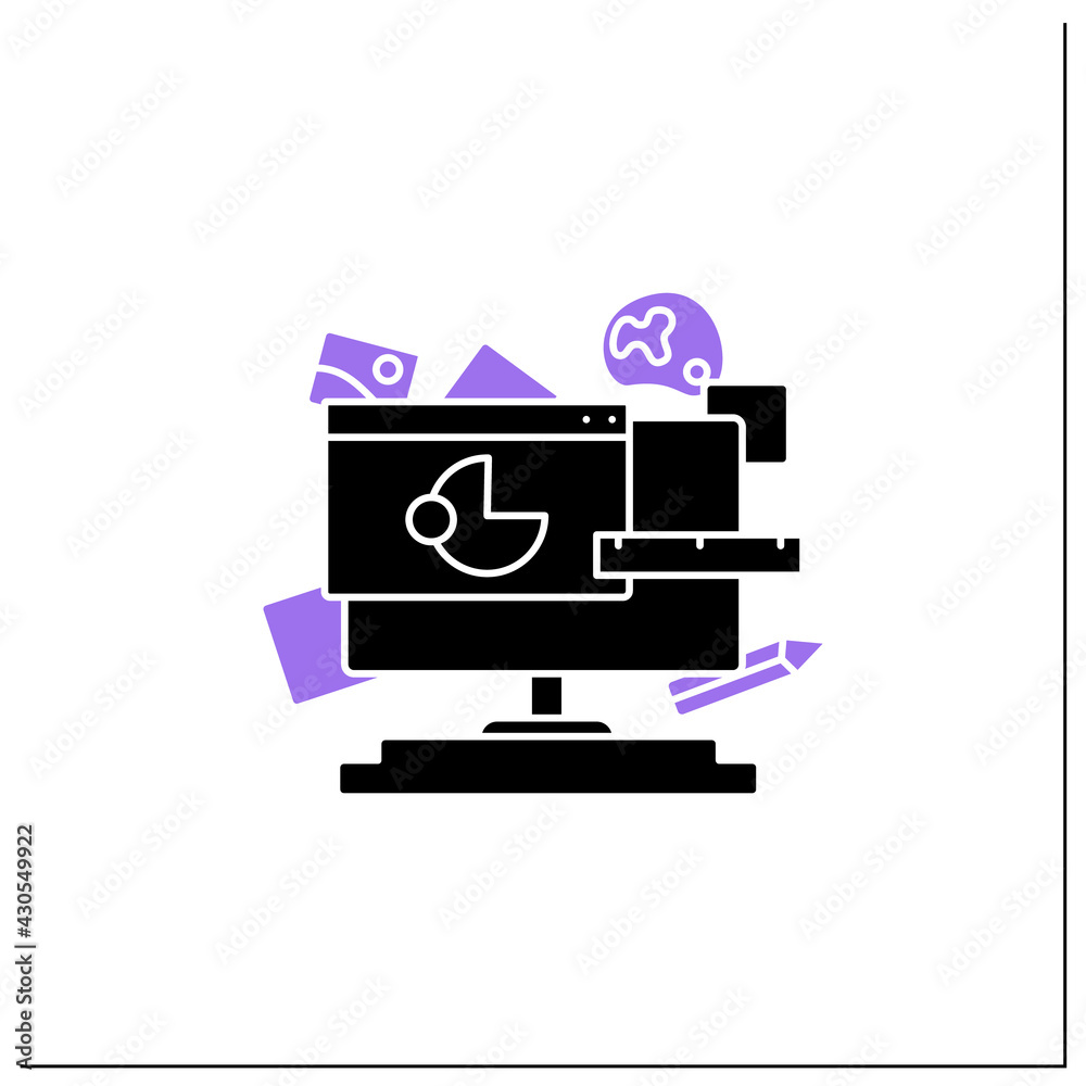 Graphic design basics glyph icon. Create harmonious and effective visual content. Graphic communication optimization. Designer skills concept.Filled flat sign. Isolated silhouette vector illustration Graphic design basics glyph icon. Create harmonious and effective visual content. Graphic communication optimization. Designer skills concept.Filled flat sign. Isolated silhouette vector illustration