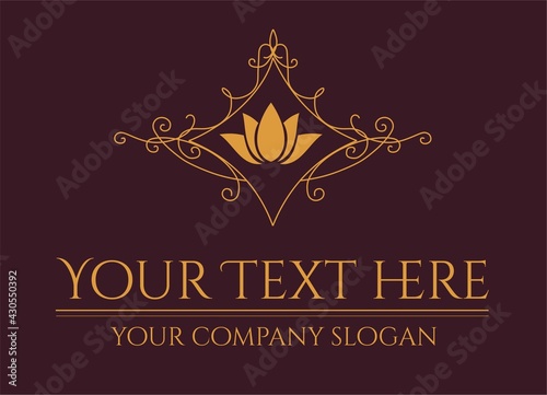 classical logo design with flower element