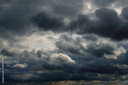 beautiful dark dramatic sky with stormy clouds before the rain