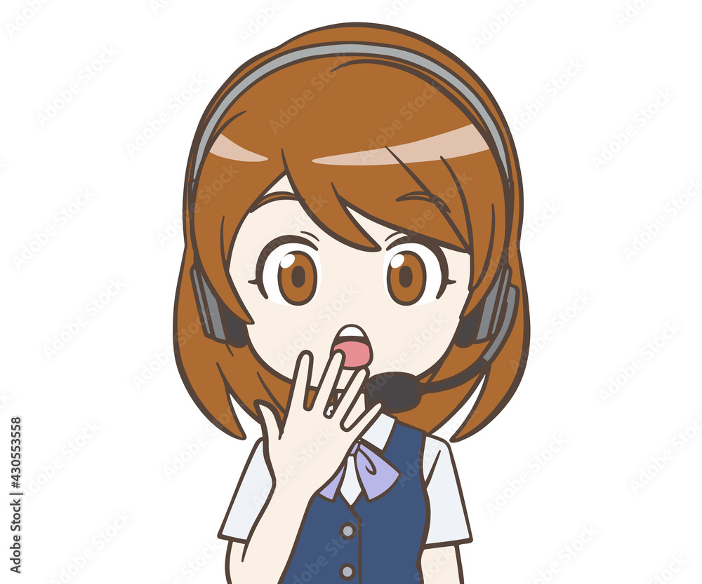 驚くオペレーターの女性