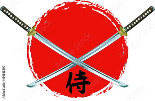 samurai swords and sign samurai