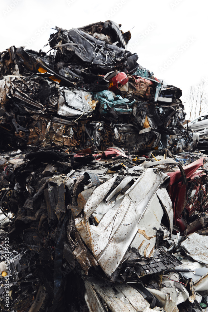 Scrapped Cars Crushed In Vehicle Recycling Centre Scrapped Cars Crushed In Vehicle Recycling Centre