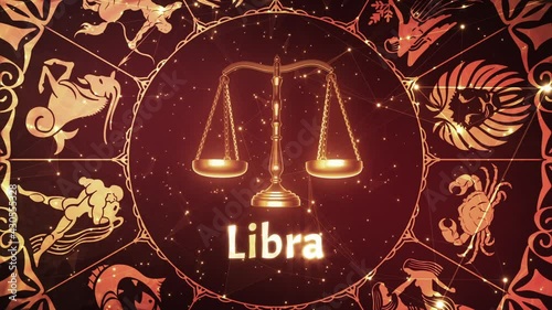 Libra Zodiac Horoscope Sign 3D Animation Astrology 03